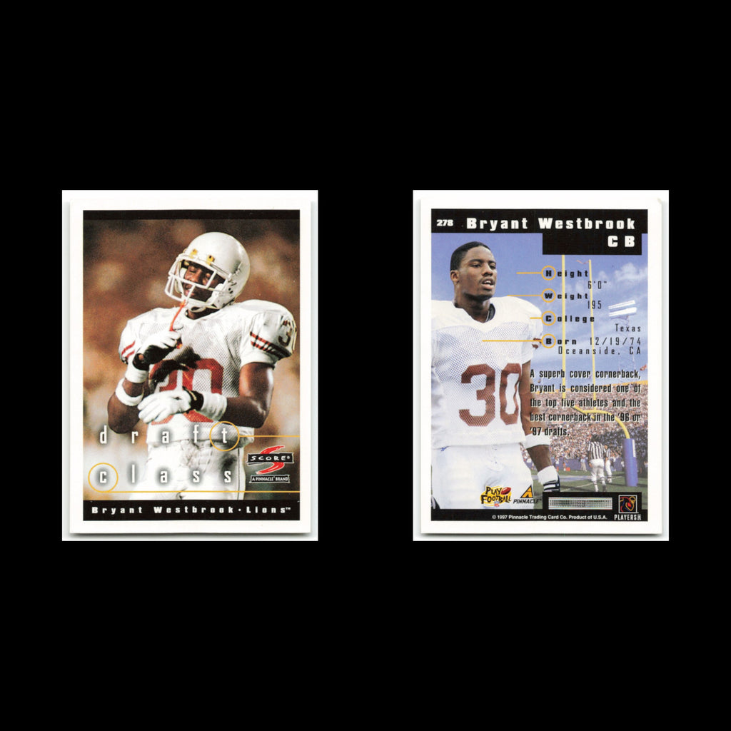 Bryant Westbrook Rookie #278 1997 Score Detroit Lions Football Card NFL NM