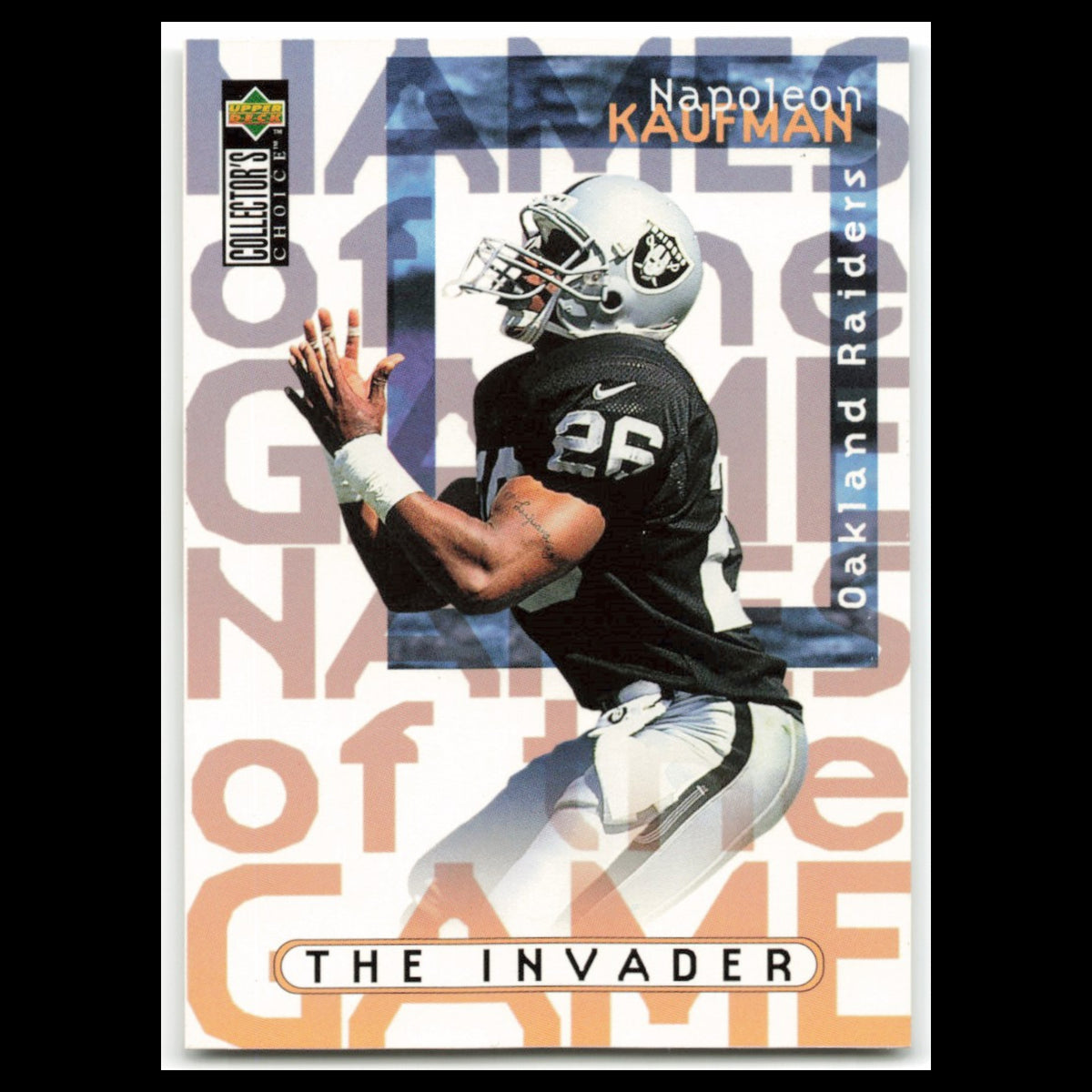 Napoleon Kaufman #80 1997 Collectors Choice Oakland Raiders Football Card NFL NM