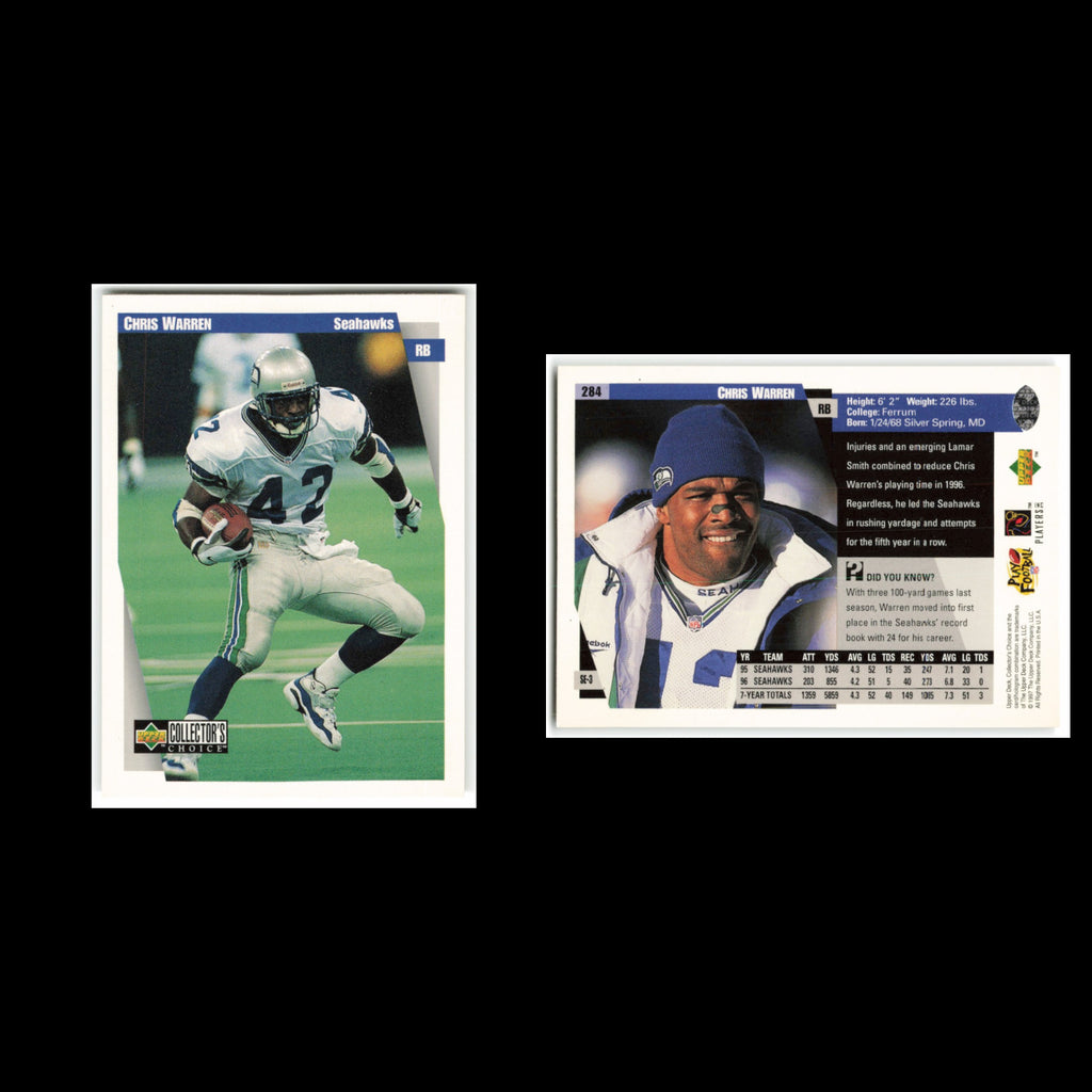 Chris Warren #284 1997 Collectors Choice Seattle Seahawks Football Card NFL NM