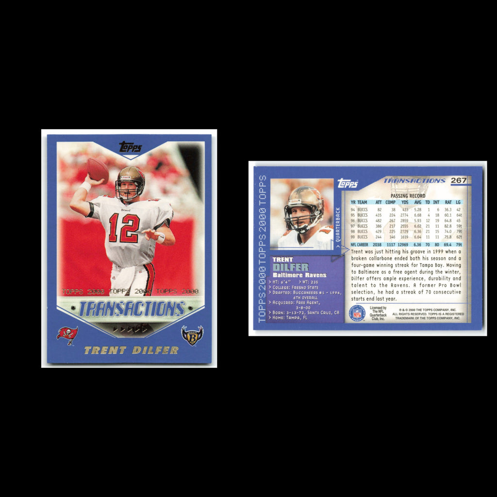 Trent Dilfer #267 2000 Topps Baltimore Ravens Football Card NFL NM
