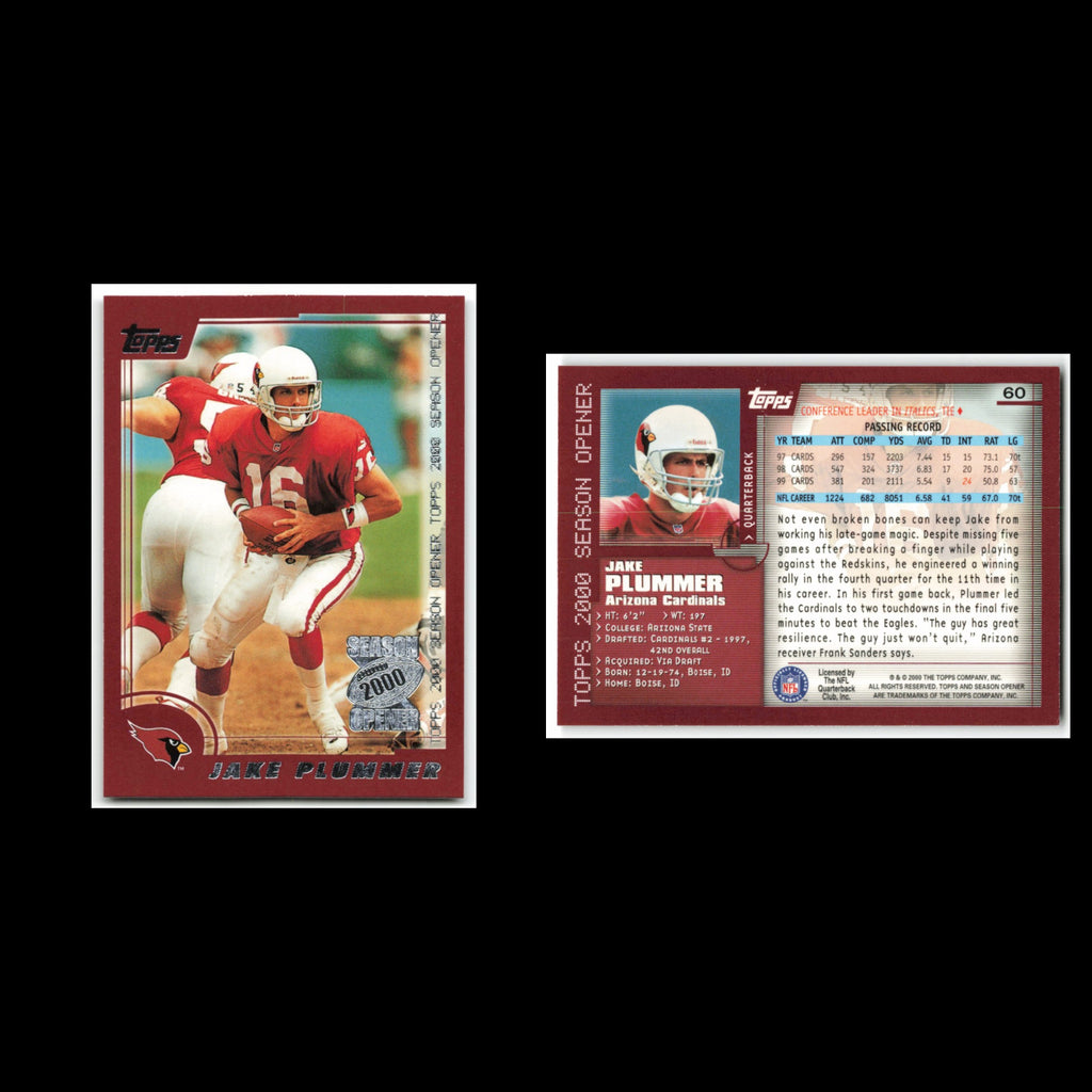 Jake Plummer #60 2000 Topps Season Opener Arizona Cardinals Football Card NFL NM