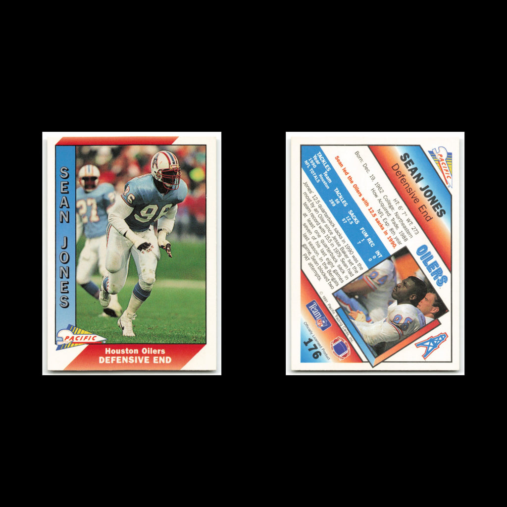 Sean Jones #176 1991 Pacific Houston Oilers Football Card NFL NM