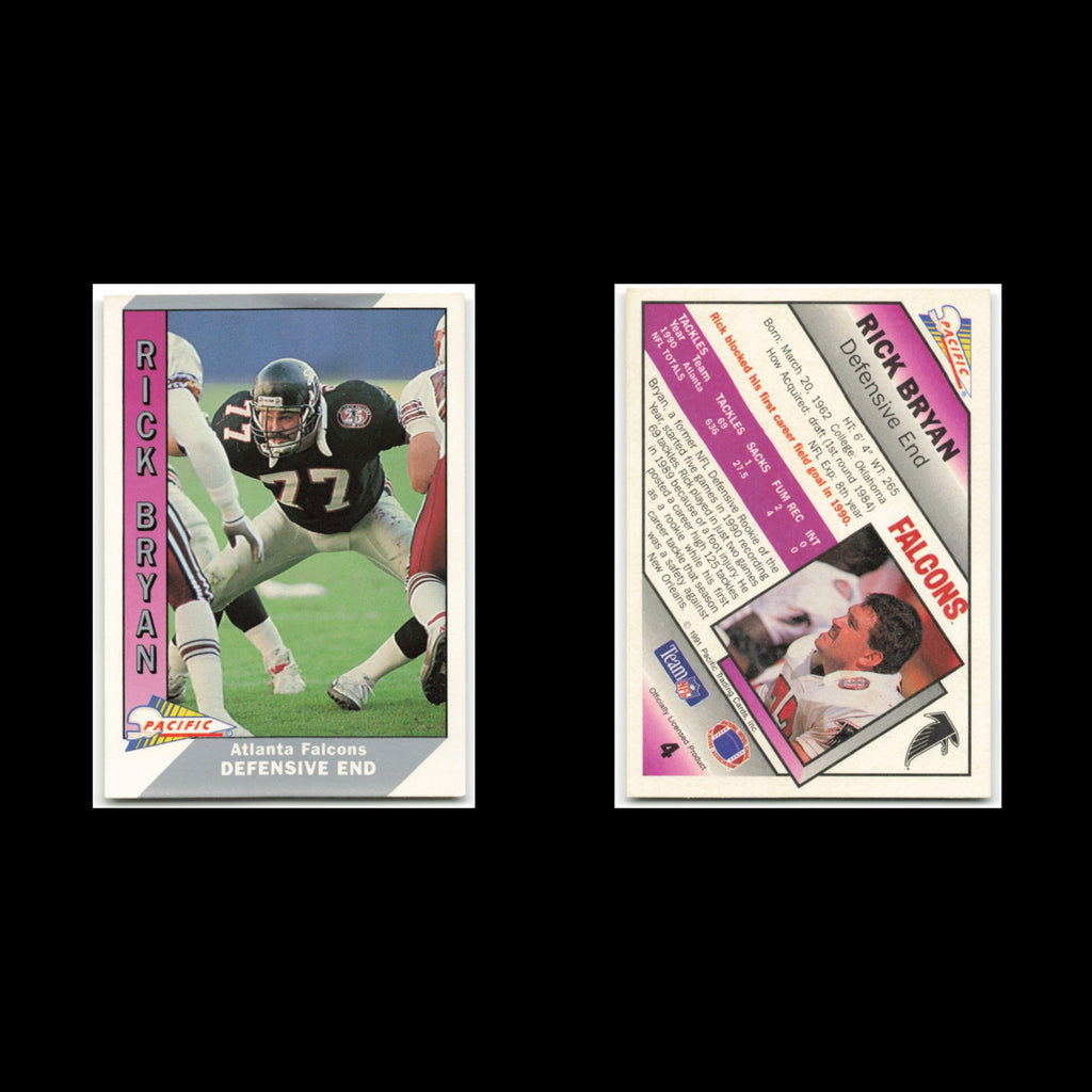 Rick Bryan #4 1991 Pacific Atlanta Falcons Football Card NFL NM