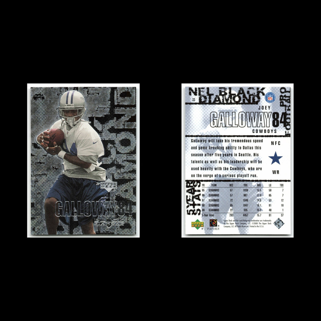 Joey Galloway #33 2000 Upper Deck Black Diamond Dallas Cowboys Football Card NFL