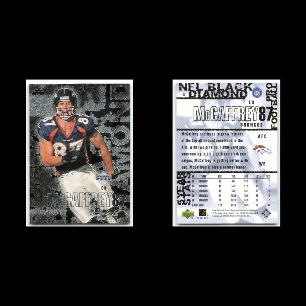 Ed McCaffery #37 2000 Upper Deck Black Diamond Denver Broncos Football Card NFL