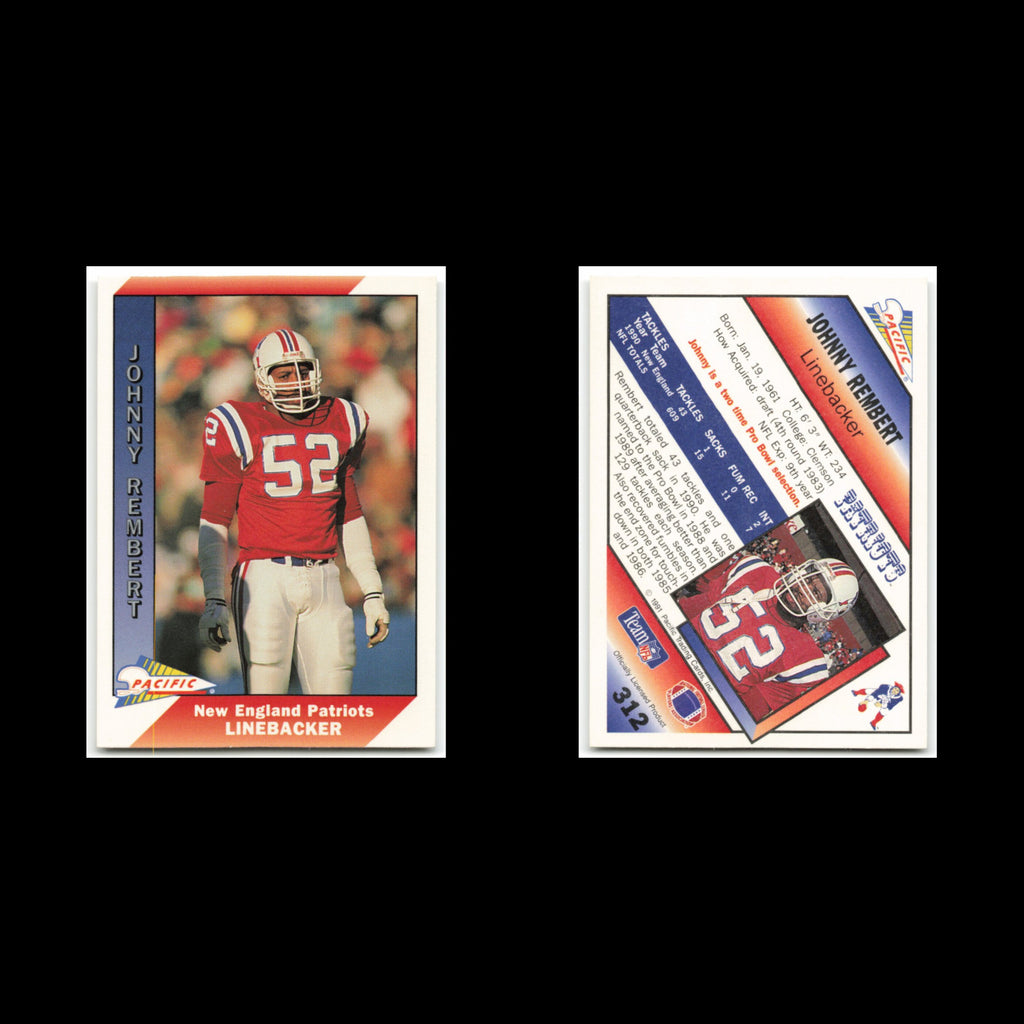 Johnny Rembert #312 1991 Pacific New England Patriots Football Card NFL NM