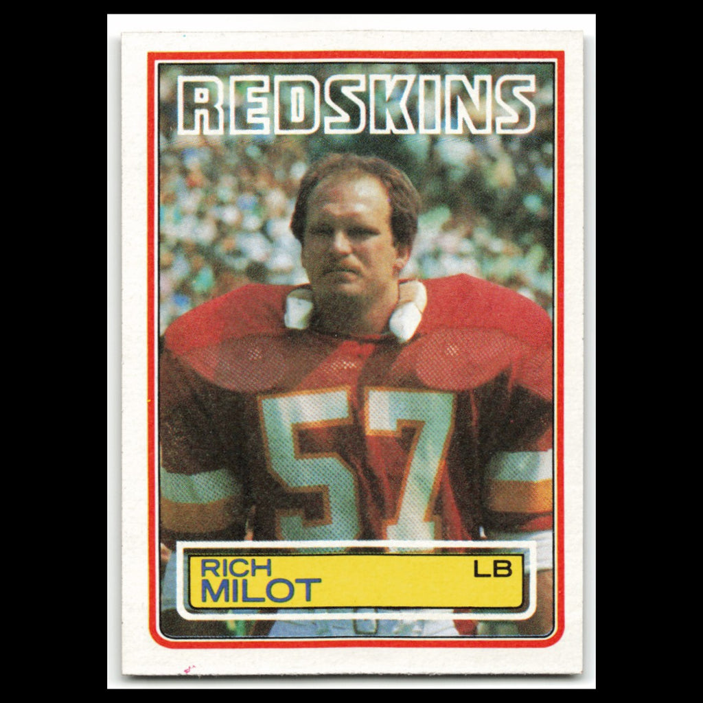Rich Milot #192 1983 Topps Washington Redskins Football Card NFL NM