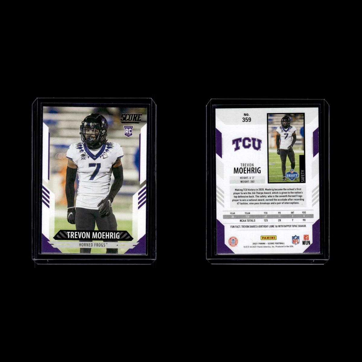 Trevon Moehrig Rookie #359 2021 Score TCU Horned Frogs Football Card NFL NM