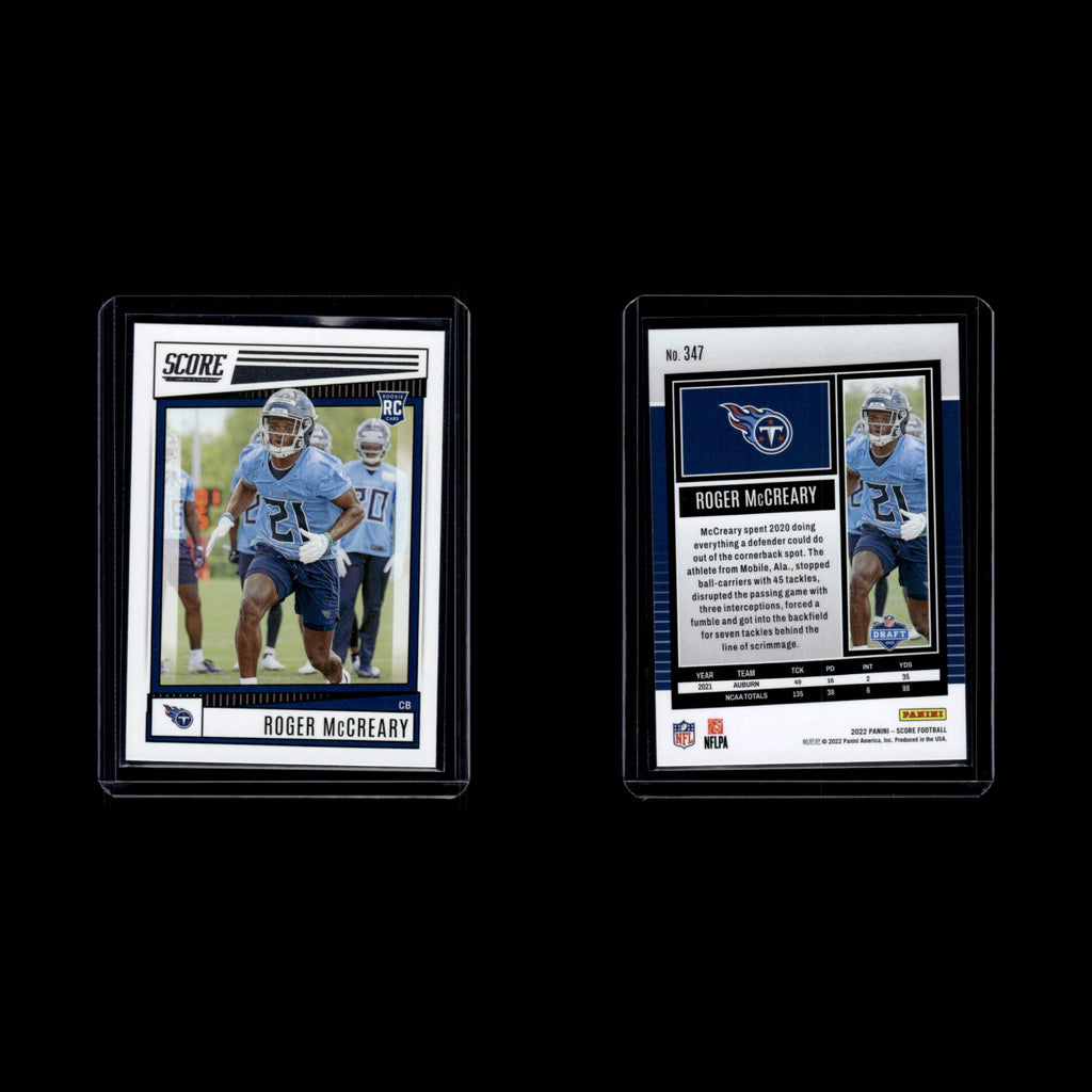 Roger McCreary Rookie #347 2022 Score Tennessee Titans Football Card NFL NM