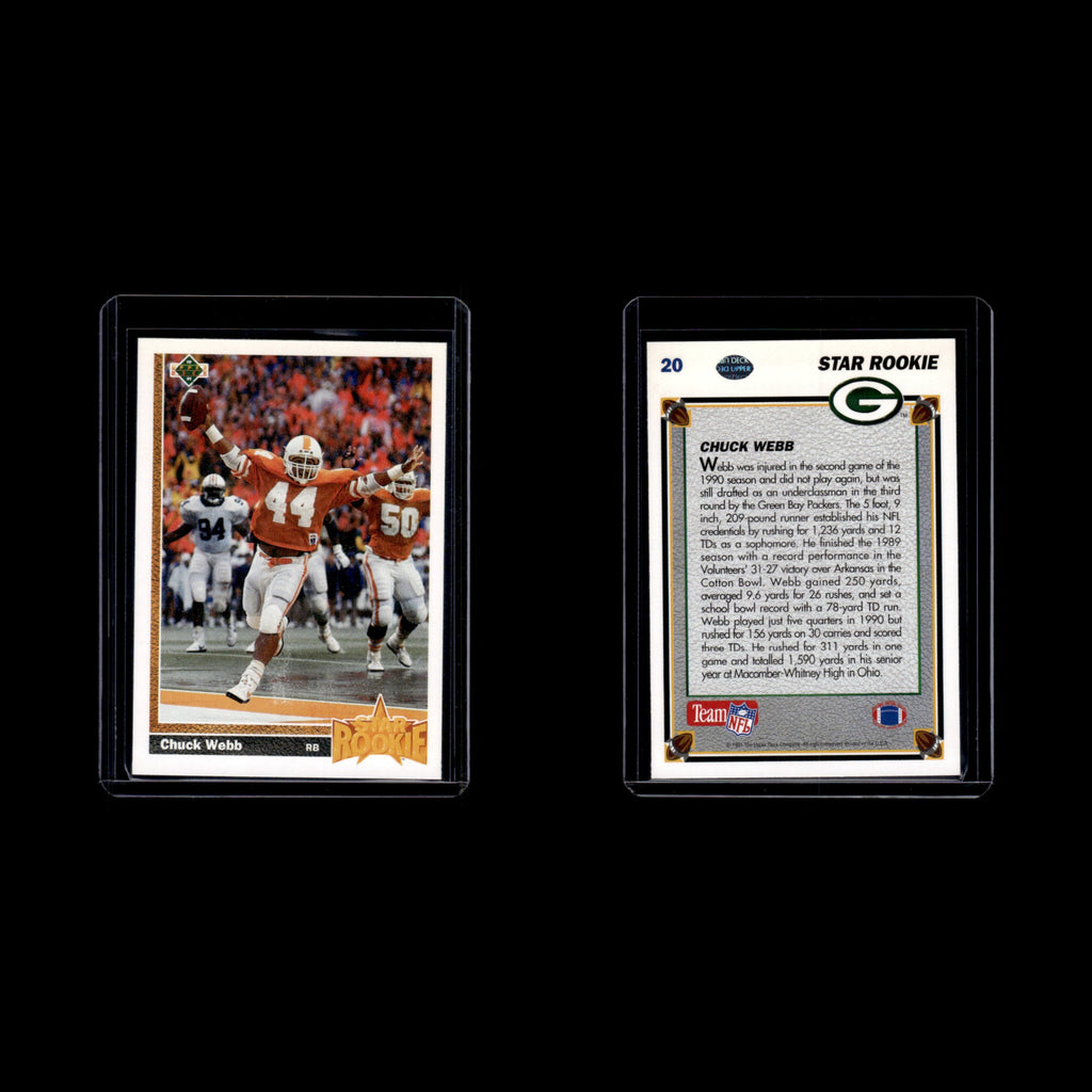 Chuck Webb Rookie #20 1991 Upper Deck Green Bay Packers Football Card NFL NM
