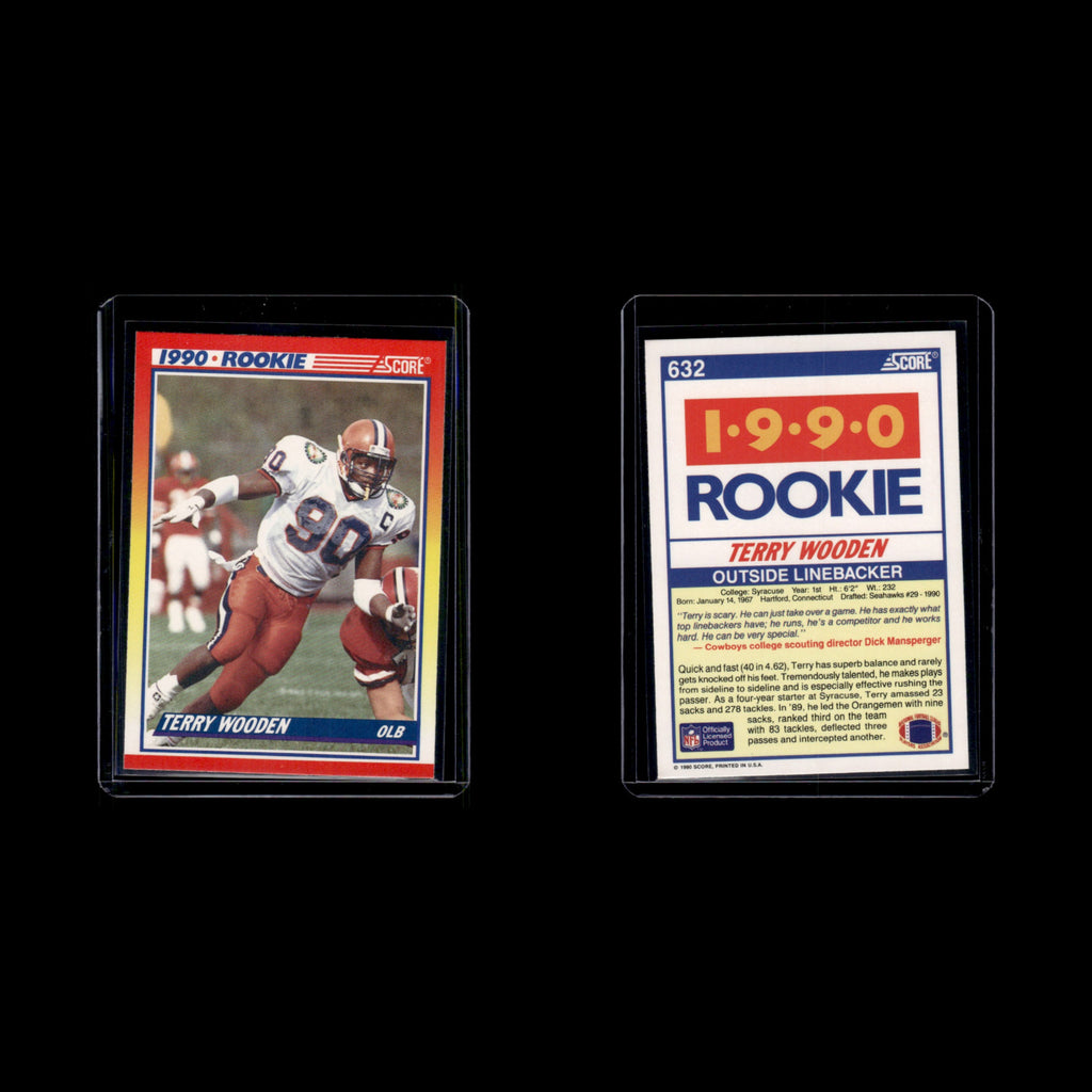 Terry Wooden Rookie #632 1990 Score Seattle Seahawks Football Card NFL NM