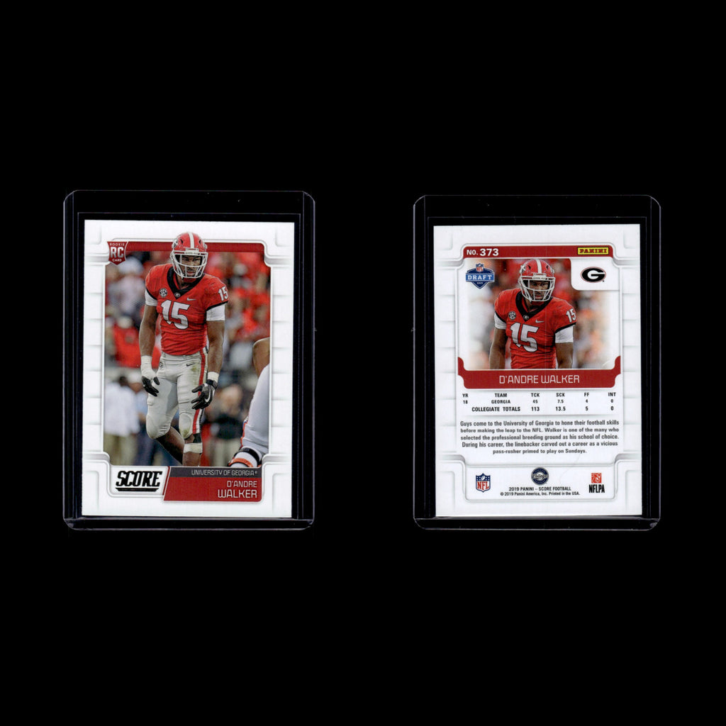DAndre Walker Rookie #373 2019 Score Georgia Bulldogs Football Card NFL NM