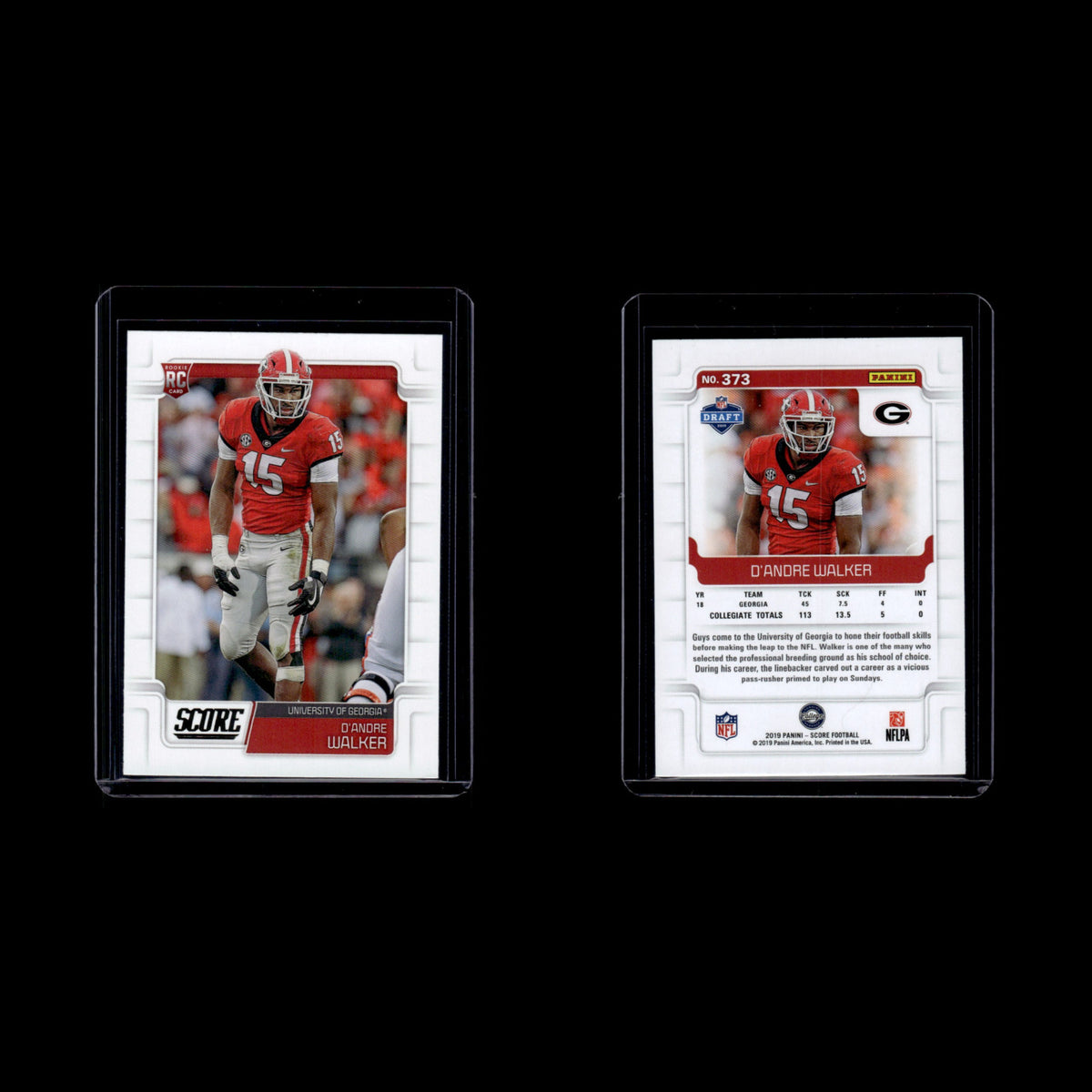 DAndre Walker Rookie #373 2019 Score Georgia Bulldogs Football Card NFL NM