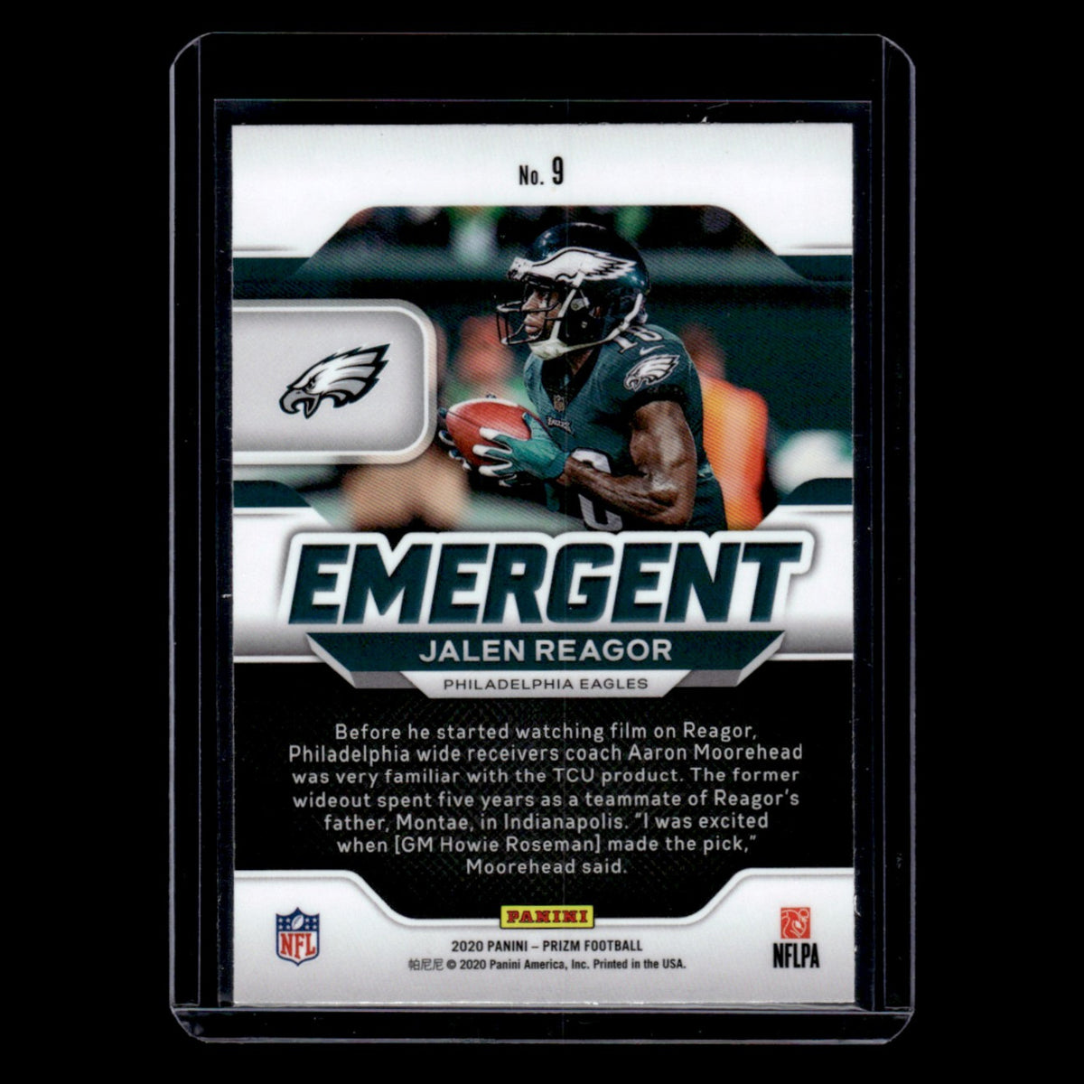 Jalen Reagor Rookie #9 2020 Panini Prizm Philadelphia Eagles Football Card NFL