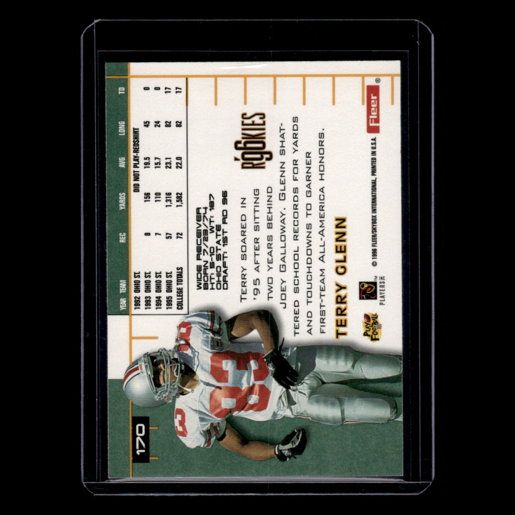 Terry Glenn Rookie #170 1996 Ultra New England Patriots Football Card NFL NM