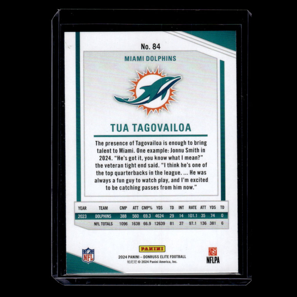 Tua Tagovailoa #84 2024 Donruss Elite Miami Dolphins Football Card NFL NM