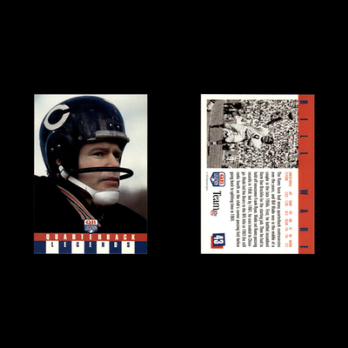 Bill Wade #43 1991 Quarterback Legends Chicago Bears Football Card NFL NM
