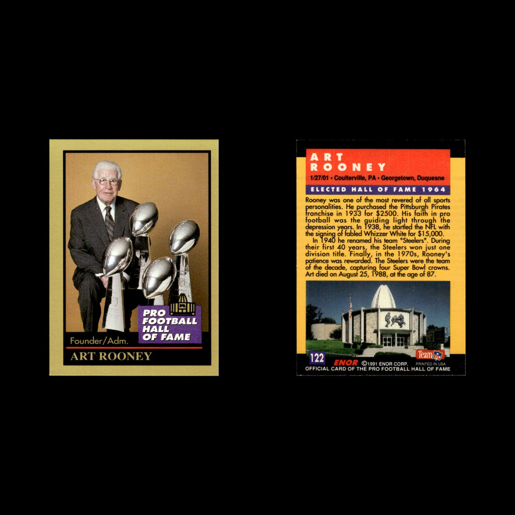 Art Rooney #122 1991 ENOR Pro Football HOF Football Card NFL NM