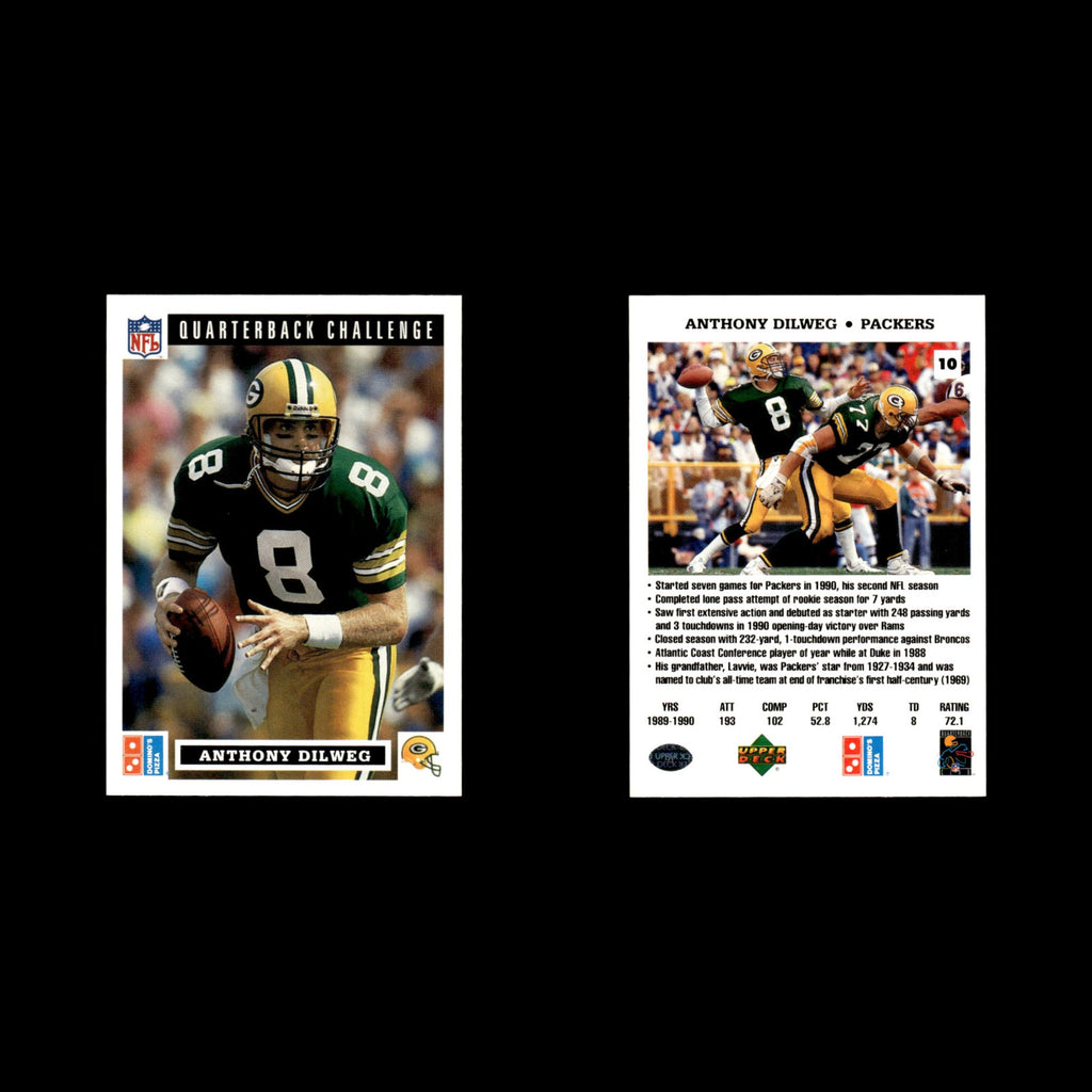 Anthony Dilweg #10 1991 Upper Deck Dominos Quarterback Challenge Packers Card NM