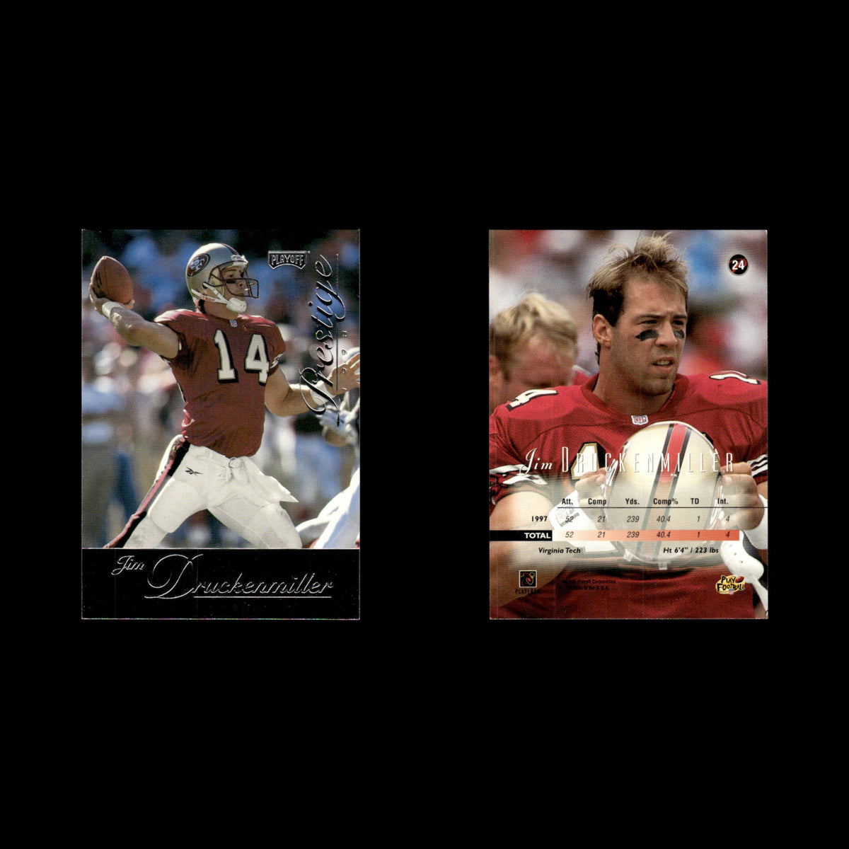 Jim Druckenmiller #24 1998 Playoff Prestige San Francisco 49ers Football Card NM