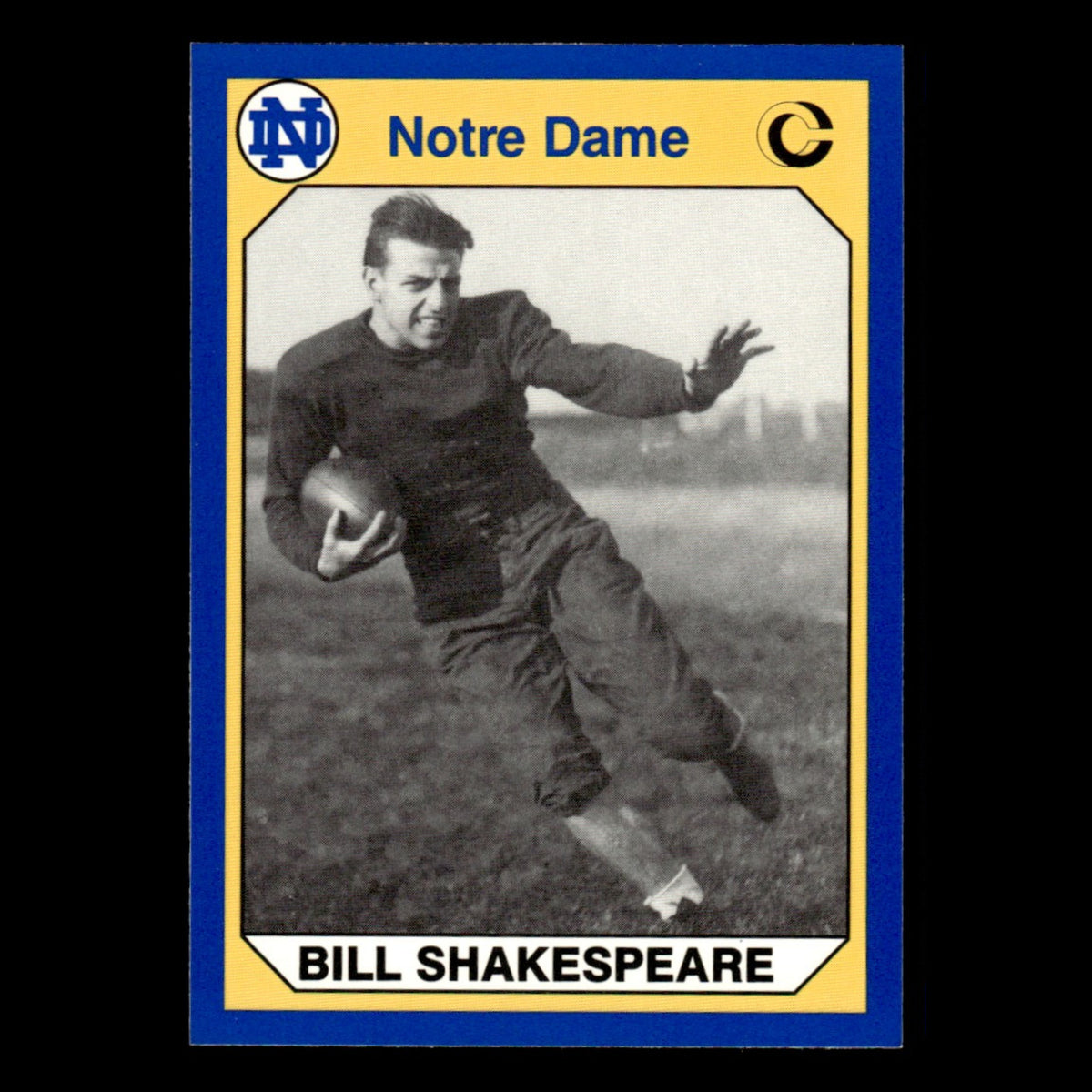 Bill Shakespeare #149 1990 Collegiate Collection Notre Dame Football Card NFL NM
