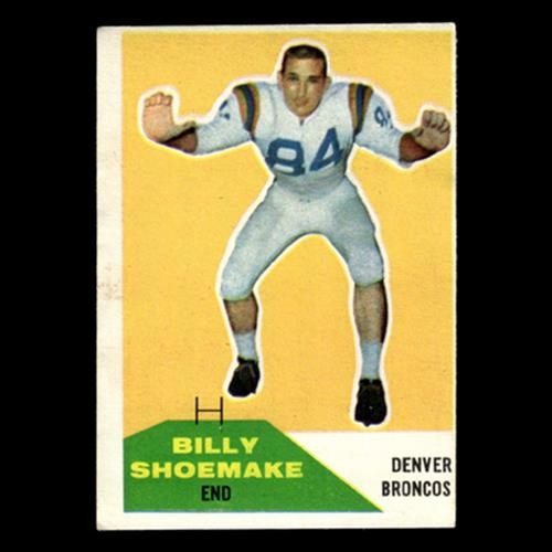 Billy Shoemake #74 1960 Fleer Denver Broncos Football Card NFL EX