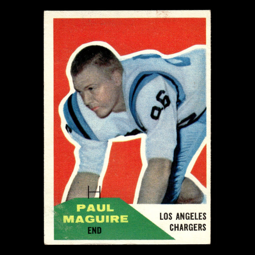 Paul Maguire Rookie #128 1960 Fleer Los Angeles Chargers Football Card NFL EX