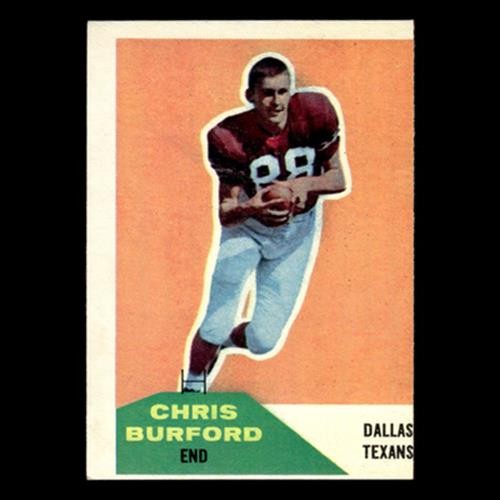 Chris Burford Rookie #81 1960 Fleer Dallas Texans Football Card NFL NM