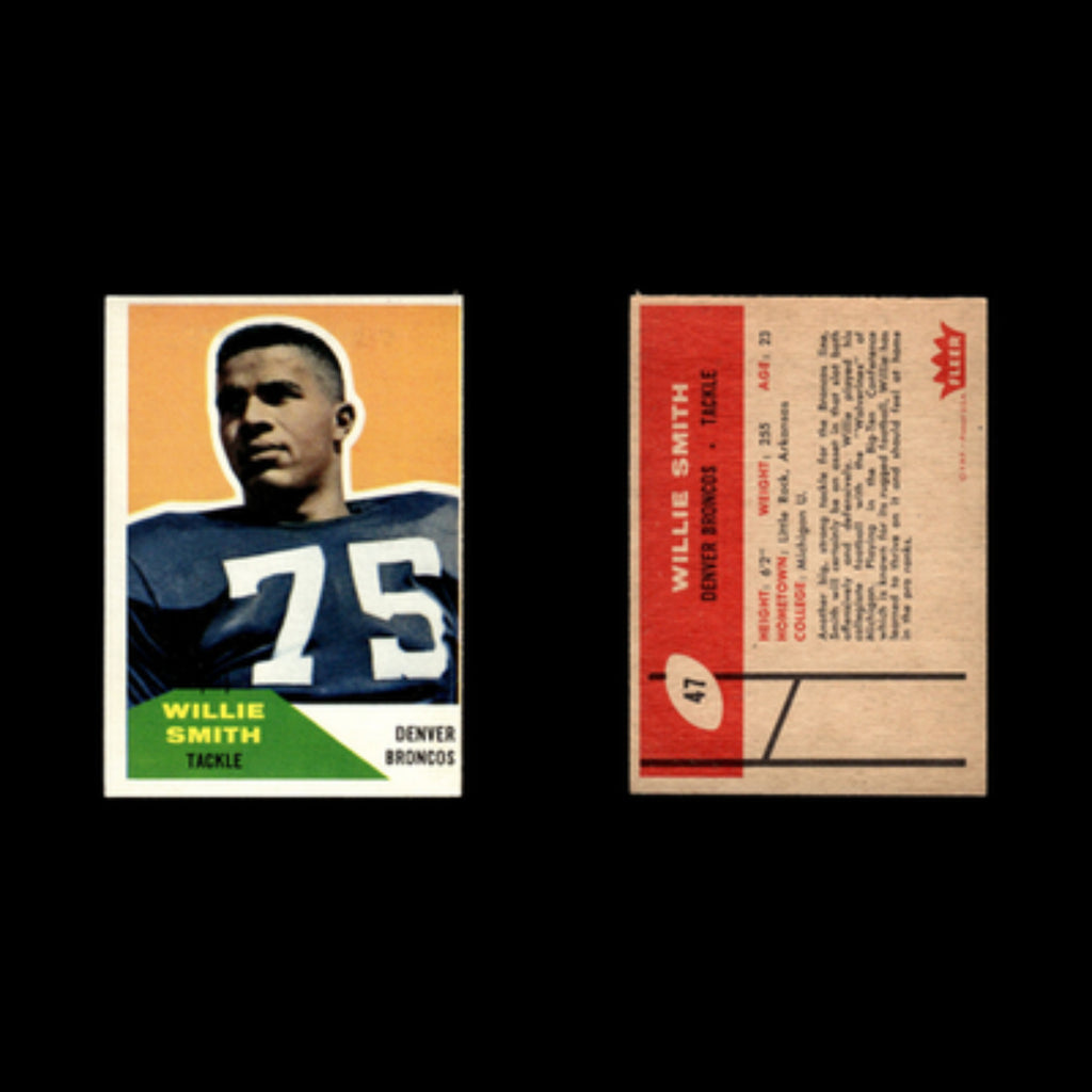 Willie Smith #47 1960 Fleer Denver Broncos Football Card NFL NM