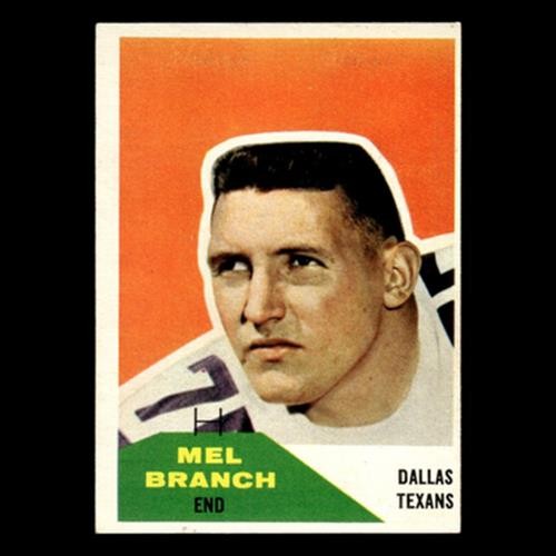 Mel Branch #100 1960 Fleer Dallas Texans Football Card NFL NM