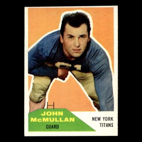 John McMullan #103 1960 Fleer New York Titans Football Card NFL NM