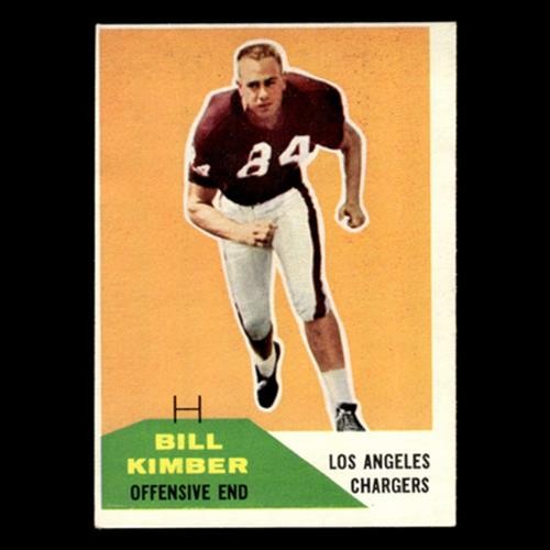 Bill Kimber #121 1960 Fleer Los Angeles Chargers Football Card NFL NM