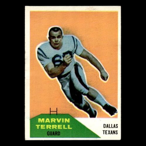 Marvin Terrell #101 1960 Fleer Dallas Texans Football Card NFL EX