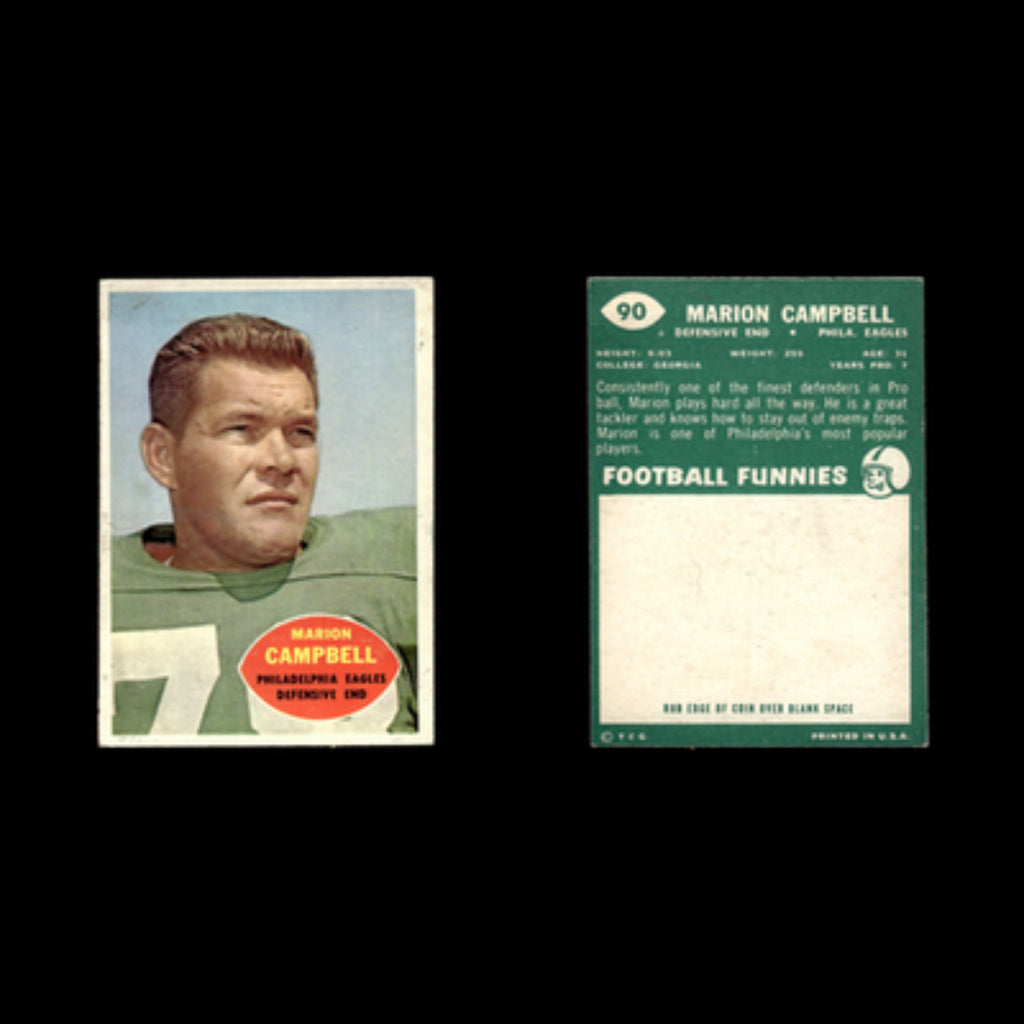 Marion Campbell #90 1960 Topps Philadelphia Eagles Football Card NFL EX