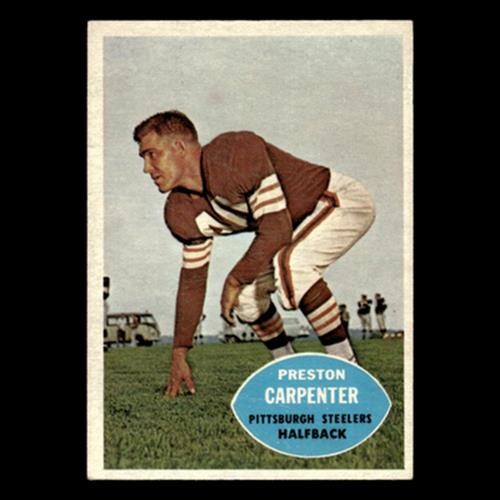 Preston Carpenter #96 1960 Topps Pittsburgh Steelers Football Card NFL EX
