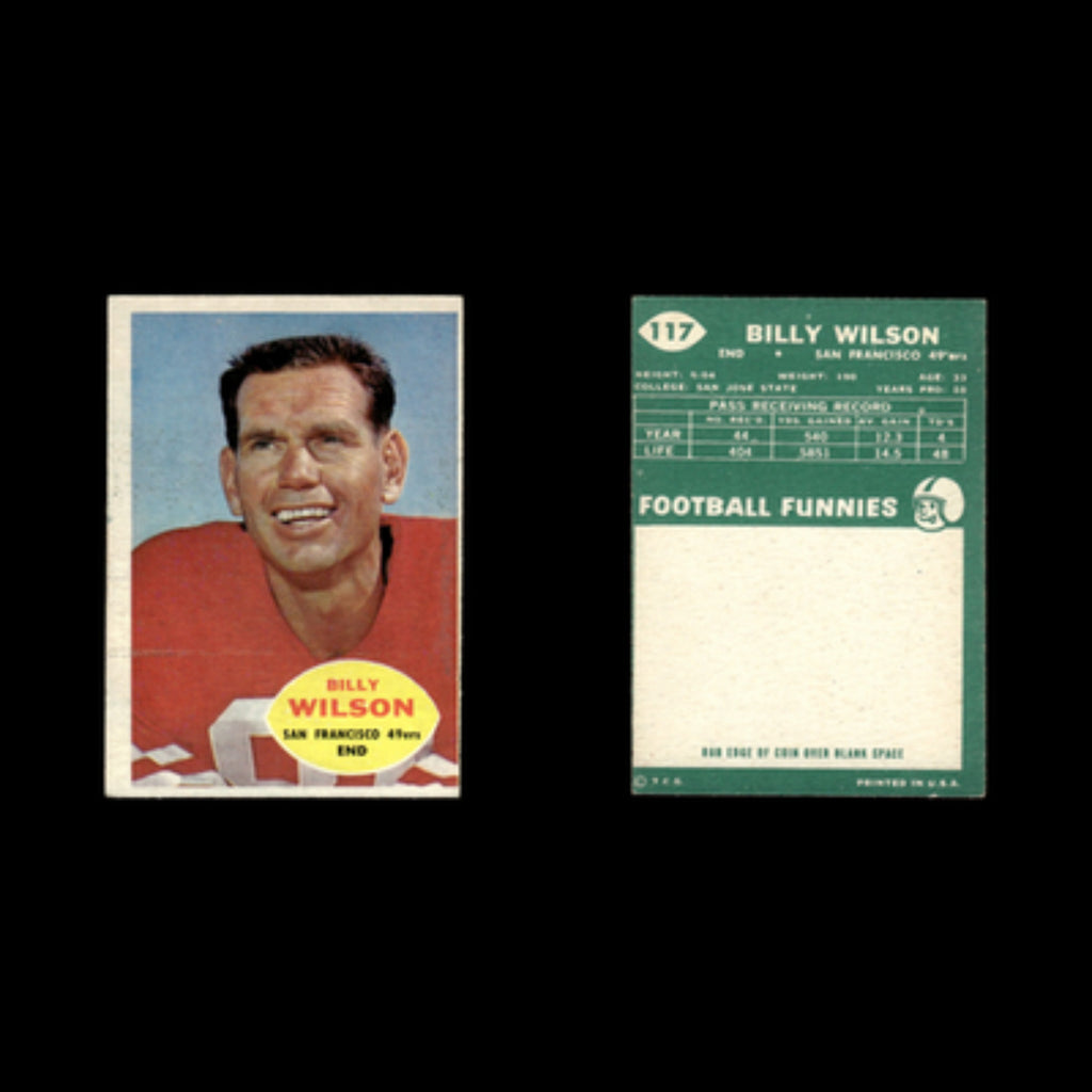 Billy Wilson #117 1960 Topps San Francisco 49ers Football Card NFL EX