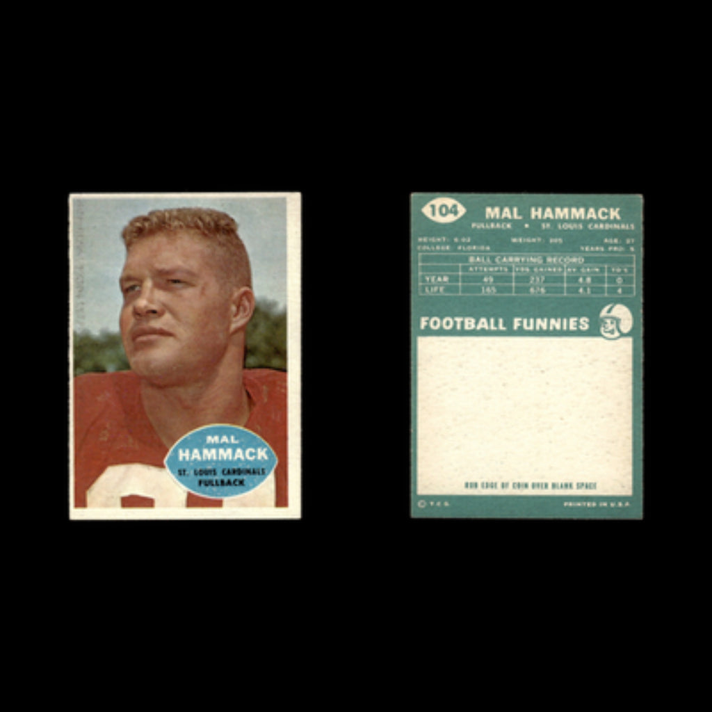 Mal Hammack #104 1960 Topps St. Louis Cardinals Football Card NFL EX