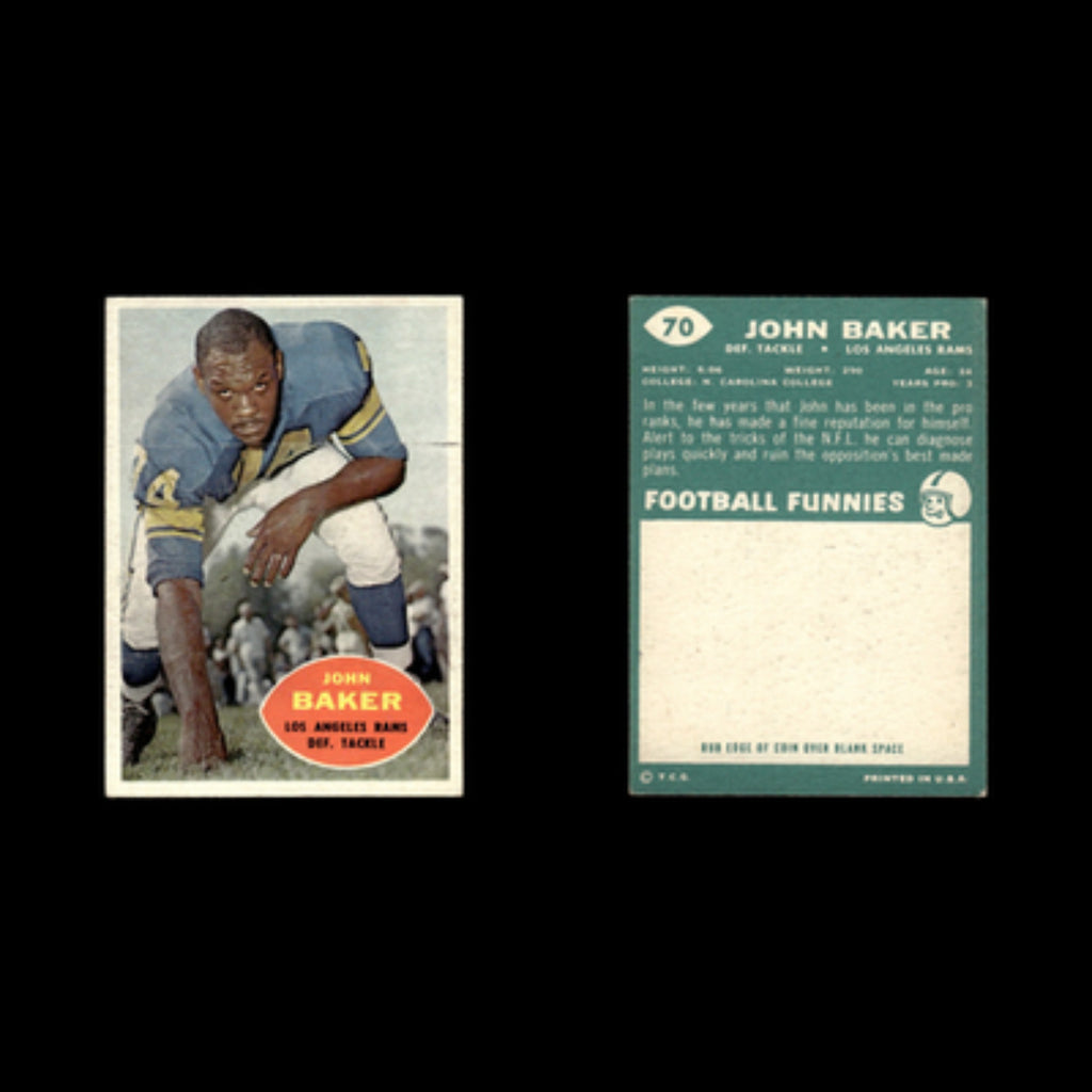 John Baker #70 1960 Topps Los Angeles Rams Football Card NFL EX