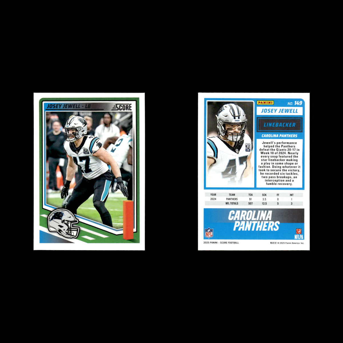 Josey Jewell #149 2025 Score Carolina Panthers Football Card NFL NM