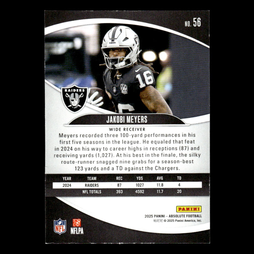 Jakobi Meyers #56 2025 Panini Absolute Las Vegas Raiders Football Card NFL NM