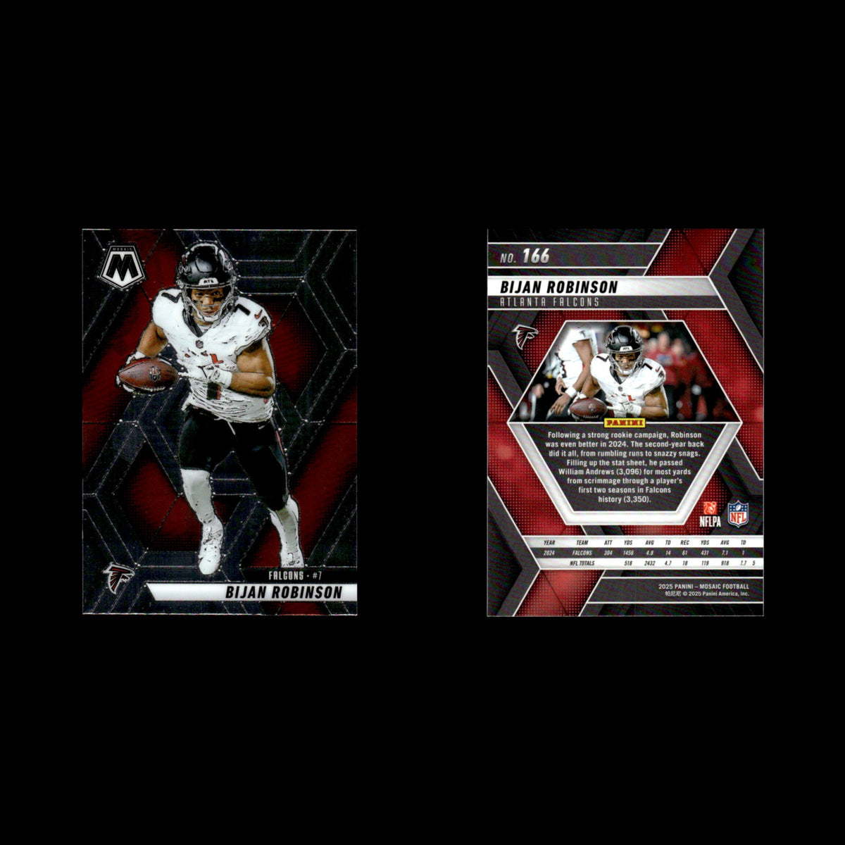 Bijan Robinson #166 2025 Panini Mosaic Atlanta Falcons Football Card NFL NM