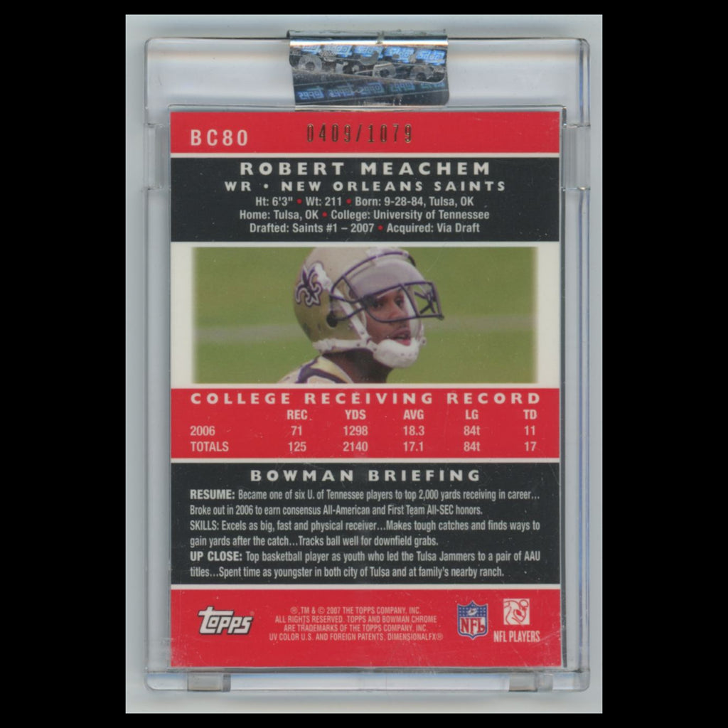 Robert Meachem Rookie /1079 #BC80 2007 Bowman Chrome Uncirculated Saints Card NM
