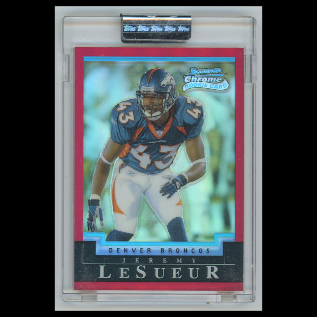 Jeremy LeSueur Rookie /210 #135 2004 Bowman Chrome Refractor Denver Broncos Card
