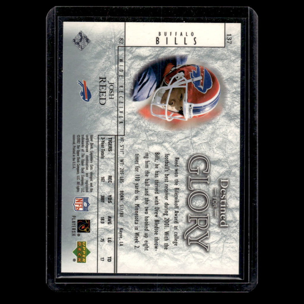Josh Reed Rookie /500 #137 2002 Upper Deck SP Legendary Cuts Buffalo Bills Card