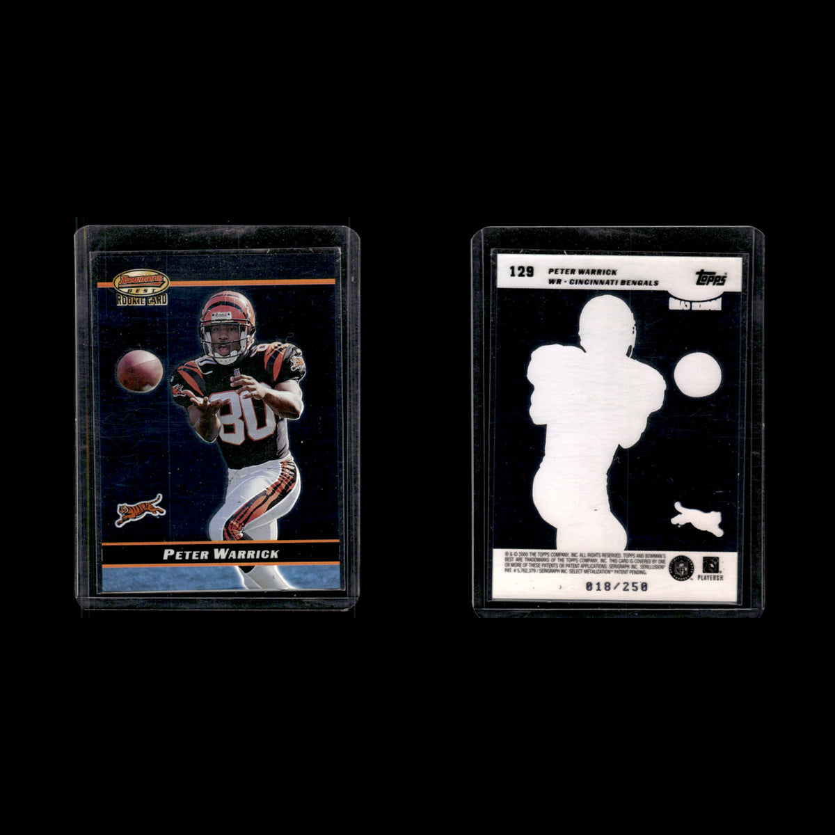 Peter Warrick /250 #129 2000 Bowmans Best Acetate Cincinnati Bengals Football NM