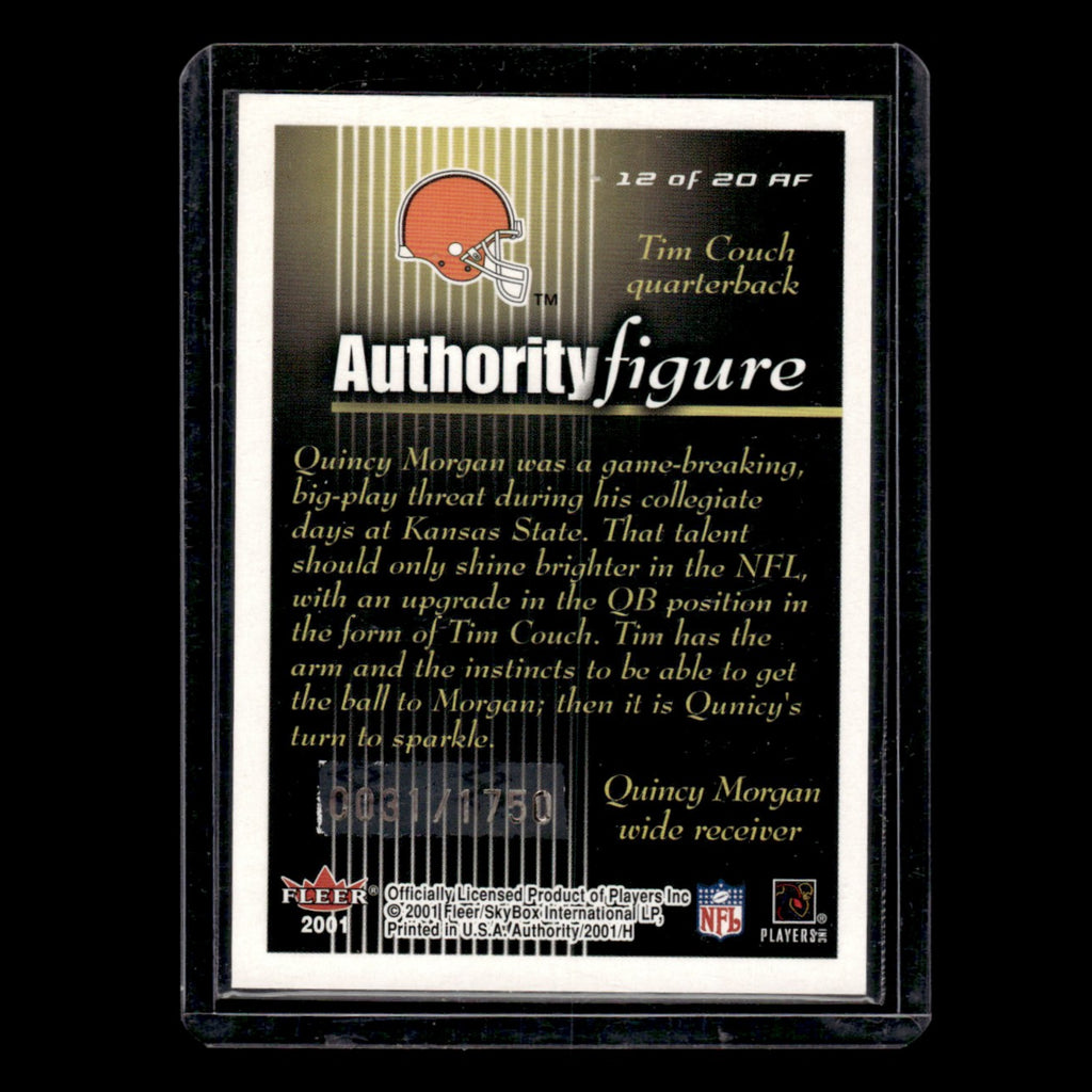 Quincy Morgan /1750 #12AF 2001 Fleer Authority Figure Cleveland Browns Football