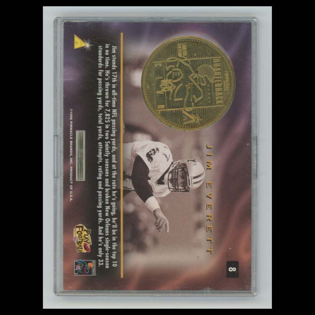 Jim Everett #8 1996 Pinnacle Mint New Orleans Saints Football Card NFL NM