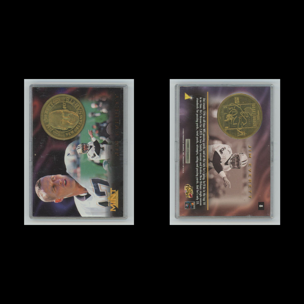 Jim Everett #8 1996 Pinnacle Mint New Orleans Saints Football Card NFL NM