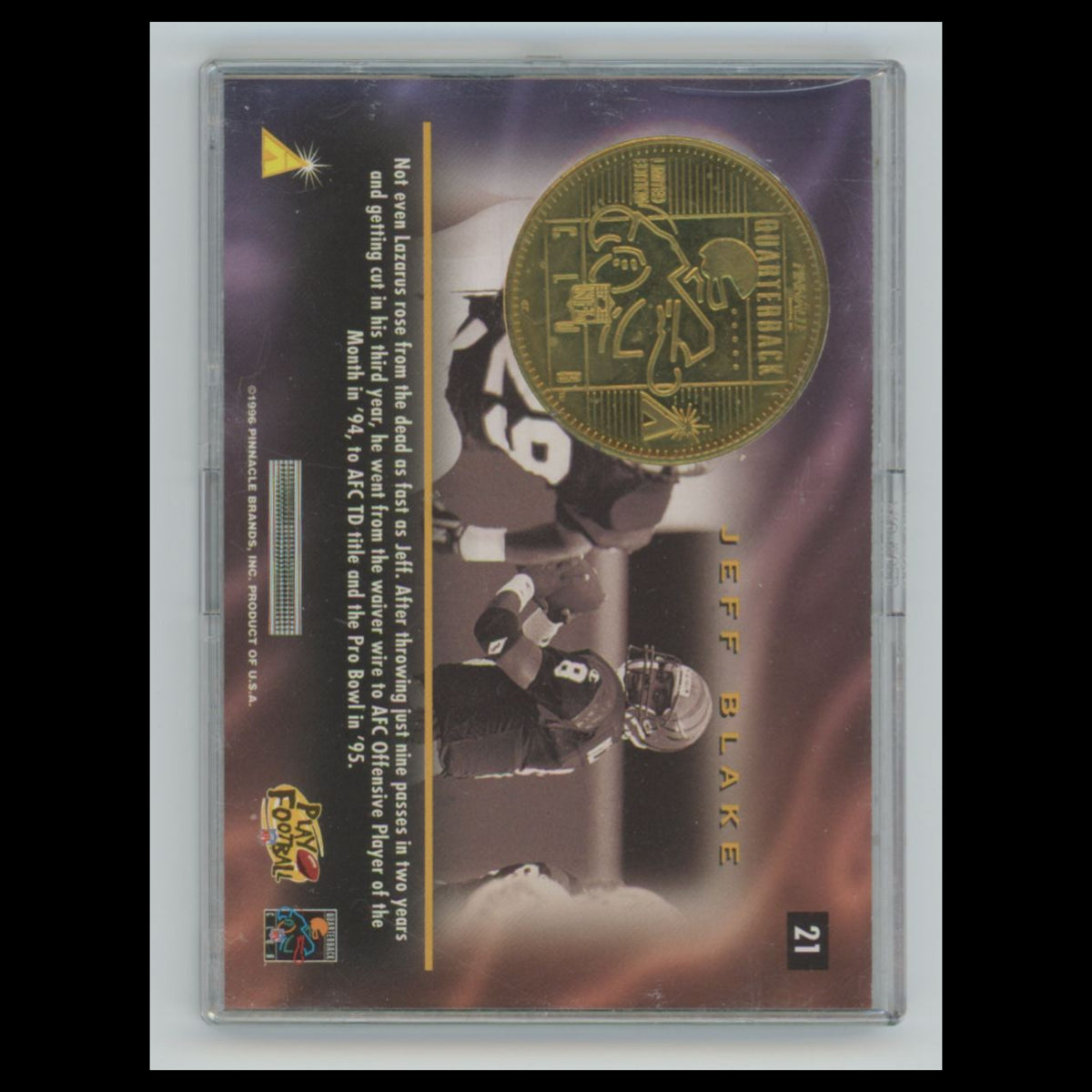 Jeff Blake #21 1996 Pinnacle Mint Cincinnati Bengals Football Card NFL NM