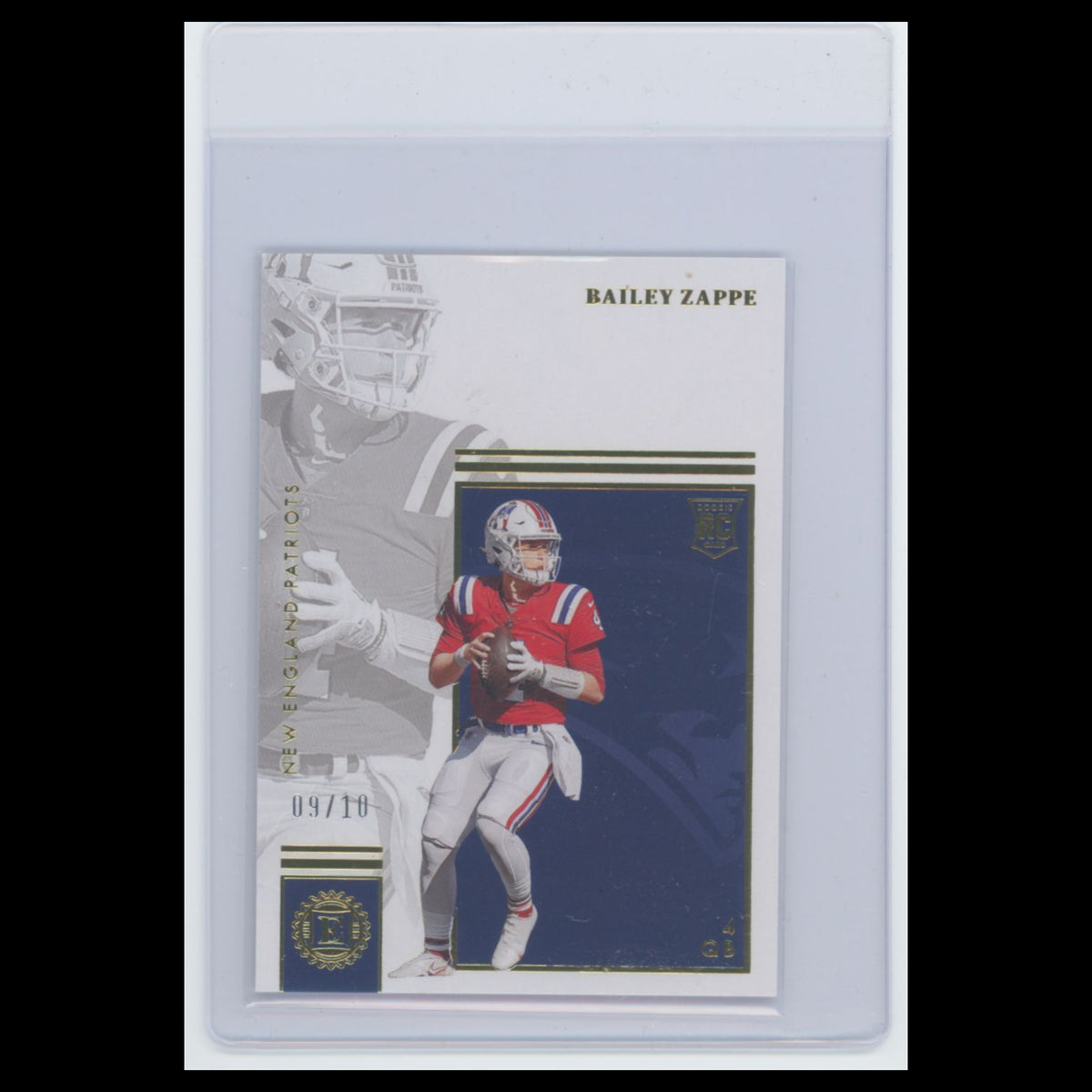 Bailey Zappe /10 #119 2022 Panini Encased Gold New England Patriots Football NFL